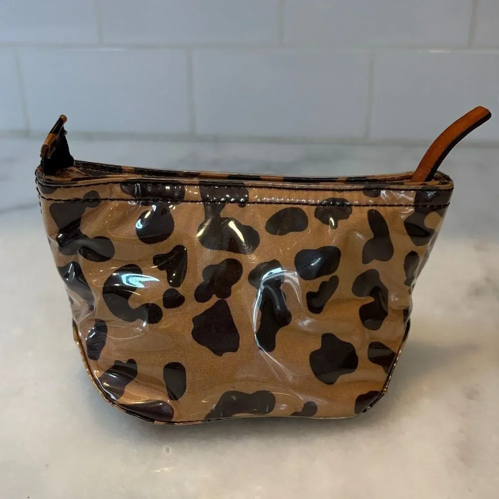 Kate Spade Travel Bag Ocelot Leopard Cheetah Animal Print Cosmetic Case Pouch
